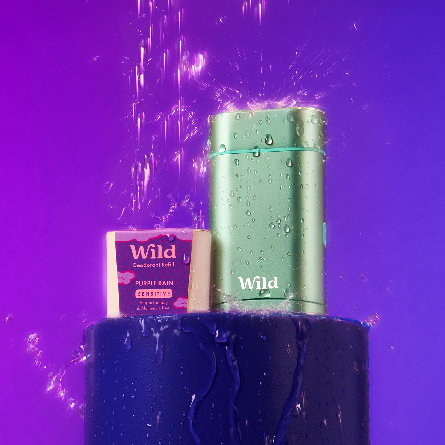 Aqua Case + Purple Rain Sensitive Refill Starter Pack