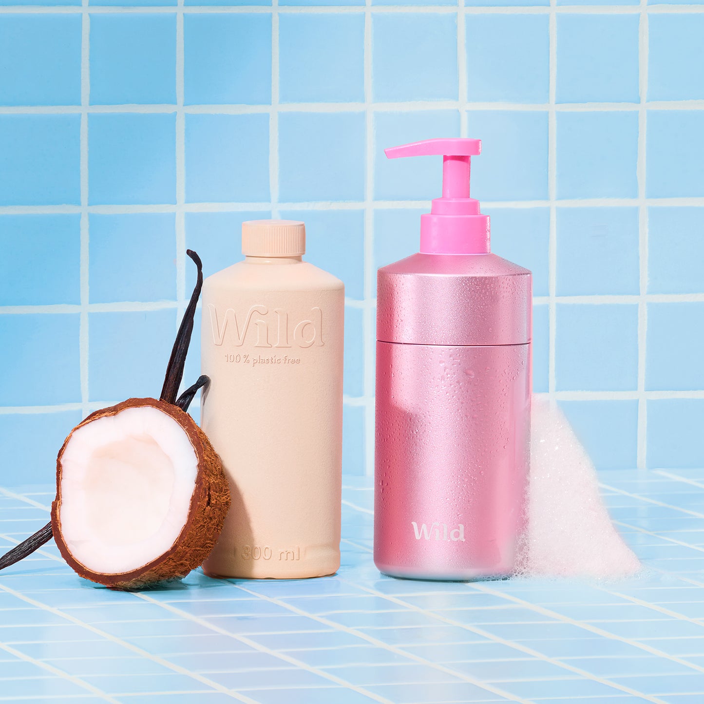 Pink Body Wash Case + 1 Coconut & Vanilla
